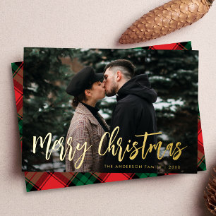 Trendy Script Merry Christmas Photo