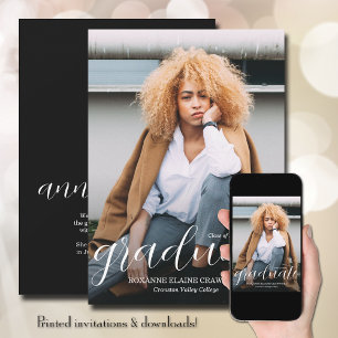 Trendy Script Overlay Graduation Announcement