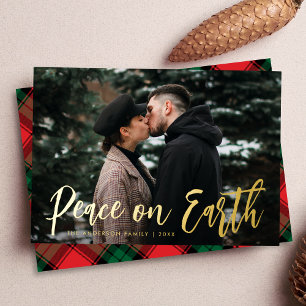 Trendy Script Peace on Earth Photo