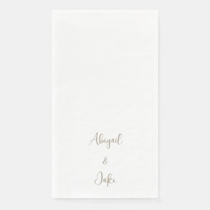 Trendy Script Personalised Gold Text Wedding Napkin