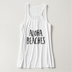 Trendy Script Typography "Aloha Beaches" Singlet