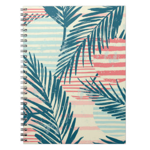 Trendy seamless exotic pattern with palm and hand notebook