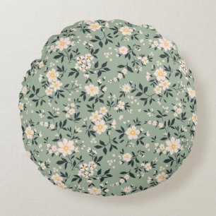 Trendy seamless vintage floral pattern. Endless de Round Cushion