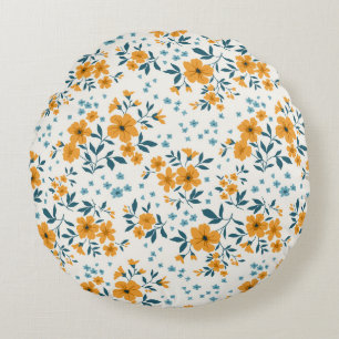 Trendy seamless vintage floral pattern. Endless de Round Cushion