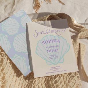 Trendy Seashell Birthday Invitation