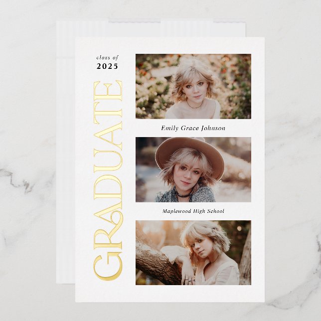 Trendy Serif Multiple Photo Graduation  (Envelope)