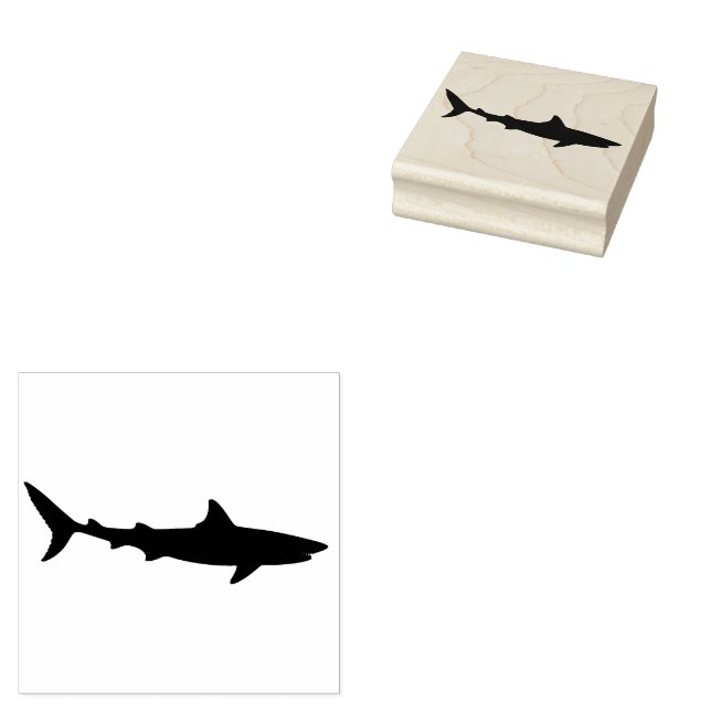 Trendy Shark  Rubber Stamp (Stamped)