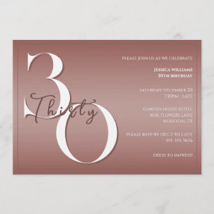 Trendy Shiny Modern 30th Birthday Invitation