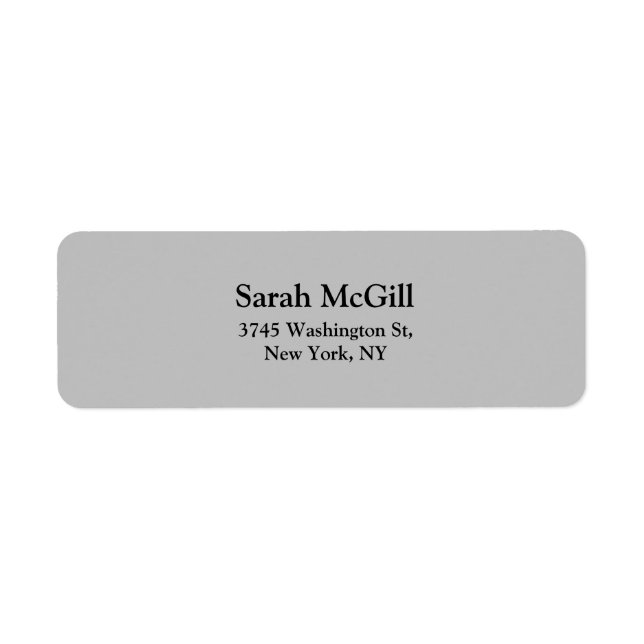 Trendy Silver Grey Plain Elegant Modern Legible (Front)