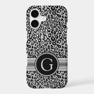 Trendy Silver Leopard Pattern and Monogram