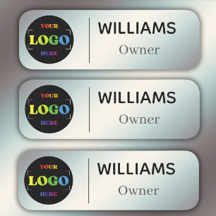 Trendy Silver Safety Pin Name Magnetic Custom Logo Tag