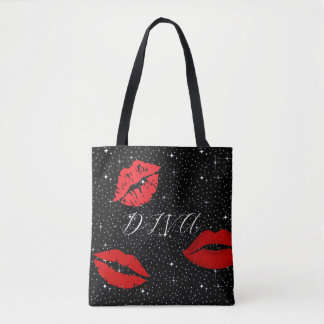 Trendy Silver Stars Diva Tote Bag