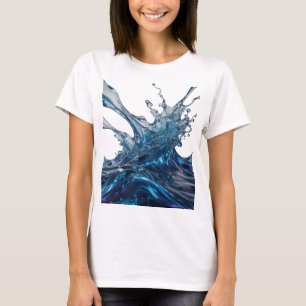 Trendy Silver WATER SPLASH Graphic Tee