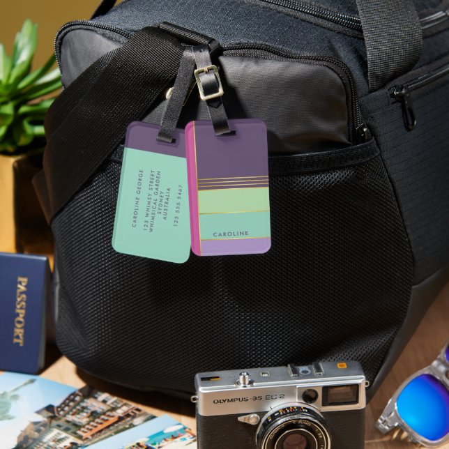 Trendy Simple Chic Stylish Girly  Luggage Tag (Front & Back)