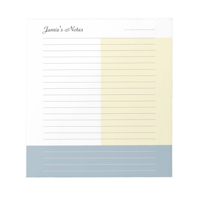 Trendy Simple Colorblock Notepad (Front)