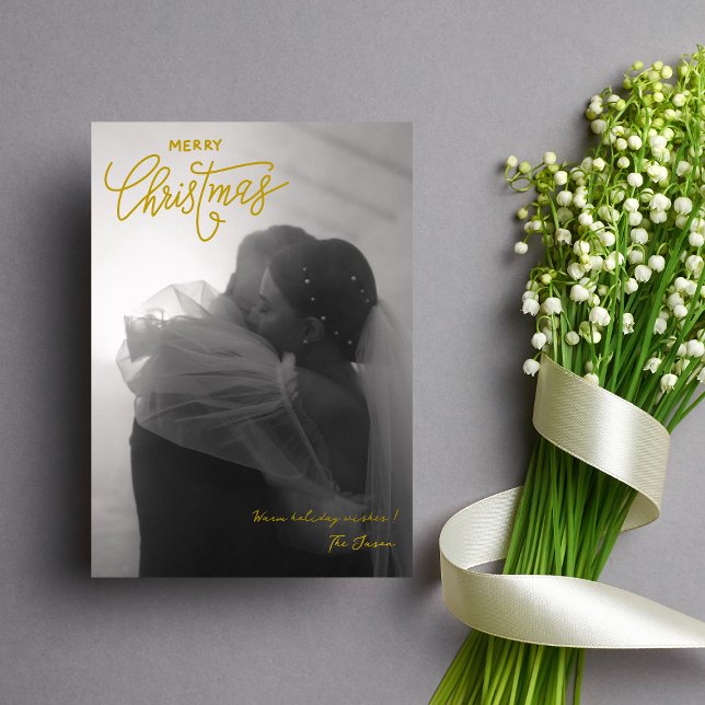  Trendy Simple Couple Photo Merry Christmas  Holiday Card (Creator Uploaded)