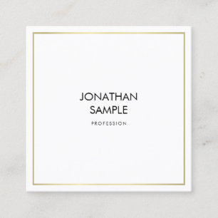 Trendy Simple Design Stylish Gold Professional Square Business Card