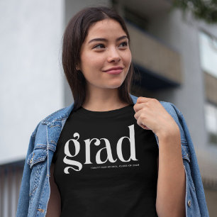Trendy Simple Grad black & white Graduation T-Shirt