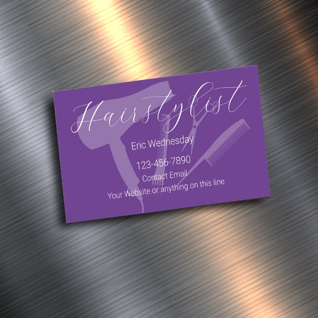 Trendy Simple Hairstylist Theme Magnetic Business Card (Creator Uploaded)