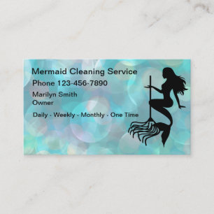 Trendy Simple Maid Cleaning Service Business Card