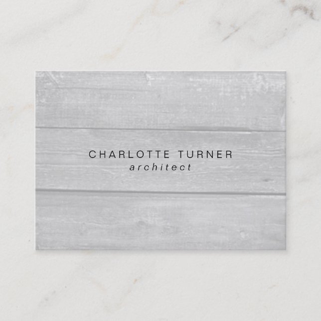 Trendy Simple Minimalist Grey Wood Professional Business Card (Front)