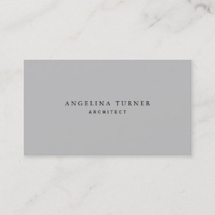 Trendy Simple Minimalist Silver Gray Professional Business Card