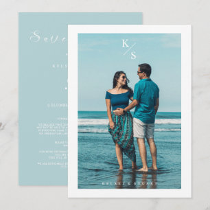 Trendy Simple Modern Custom Photo Couple Wedding