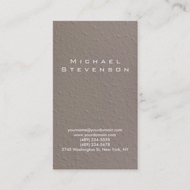 Trendy Simple Plain Beige Business Card (Front)
