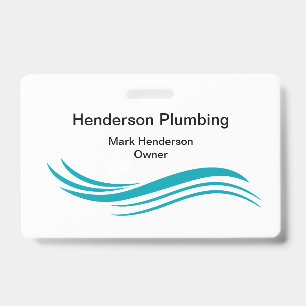 Trendy Simple Plumber Staff Business Badges ID Badge