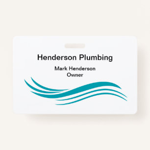 Trendy Simple Plumber Staff Business Badges ID Badge