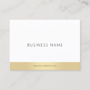 Trendy Simple Template Elegant Gold White Modern Business Card