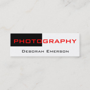 Trendy Skinny White Black Red Business Card