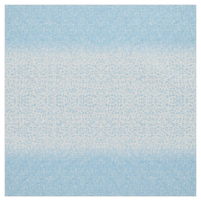 Trendy Sky-Blue Glitter Leopard Print Ombre Design Fabric (Swatch)