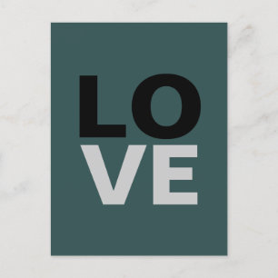 Trendy Slate Grey Background Love Wedding Holiday Postcard