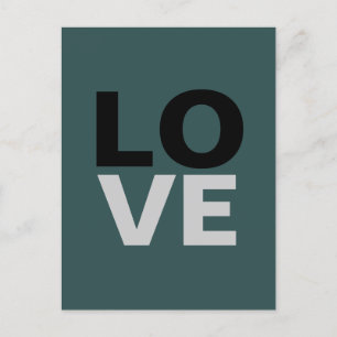 Trendy Slate Grey Background Love Wedding  Invitation Postcard