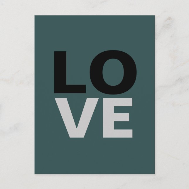 Trendy Slate Grey Background Love Wedding  Invitation Postcard (Front)