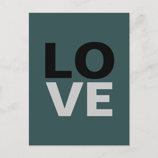 Trendy Slate Grey Background Love Wedding  Postcard (Front)