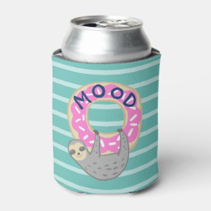 Trendy Sloth & Pink Iced Doughnut Can Cooler