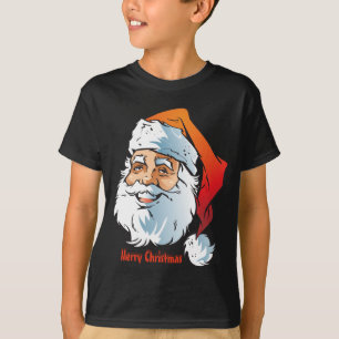 Trendy Smiling Santa Merry Christmas T-Shirt