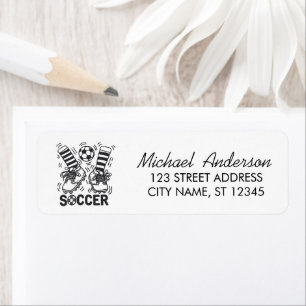 Trendy Soccer Ball Football Return Address        