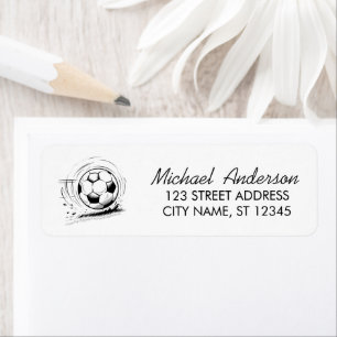 Trendy Soccer Ball Football Return Address        