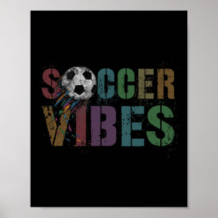 Trendy Soccer Vibes Coaching Women Goalie Kids Clu Poster