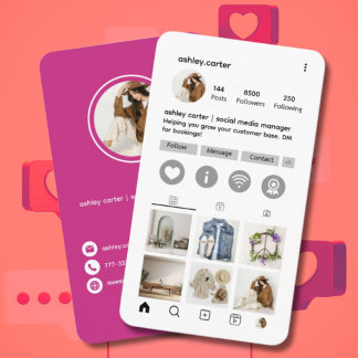 Trendy Social Media Manager Business Card