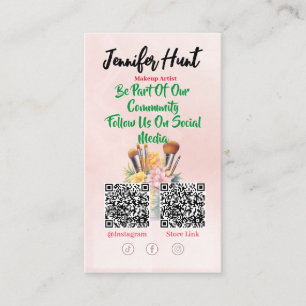Trendy Social Media Style QR code   Business Card
