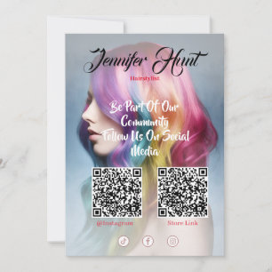 Trendy Social Media Style QR code   Invitation