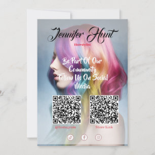 Trendy Social Media Style QR code   Invitation