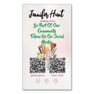 Trendy Social Media Style QR code   Magnetic Business Card