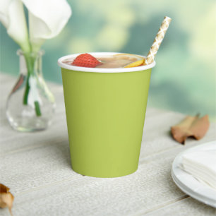 Trendy Soft Chartreuse Paper Cups