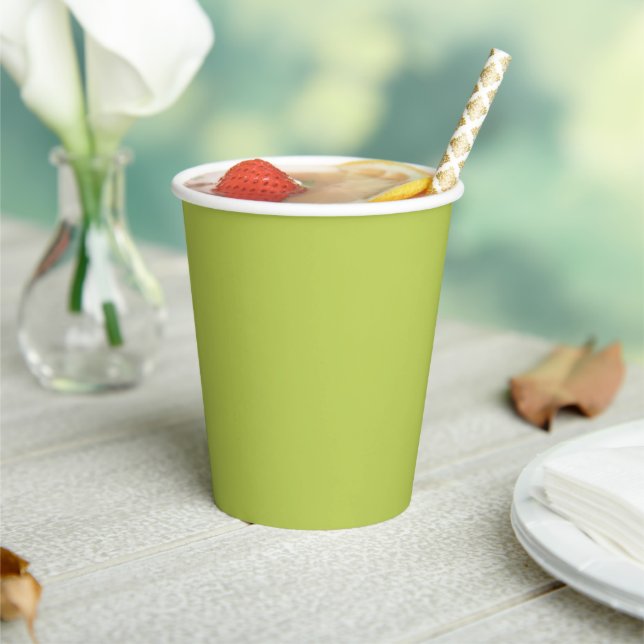 Trendy Soft Chartreuse Paper Cups (Insitu)