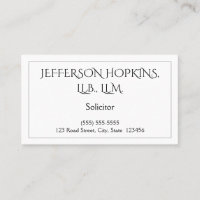 Trendy Solicitor Business Card